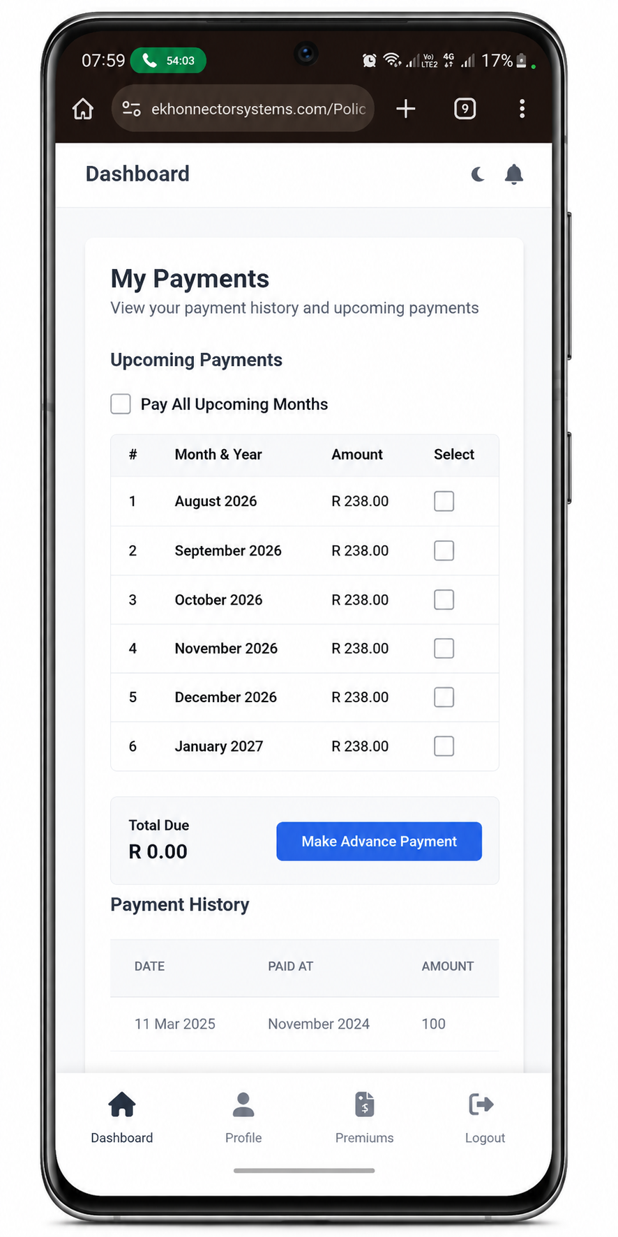 Make Premium Payments