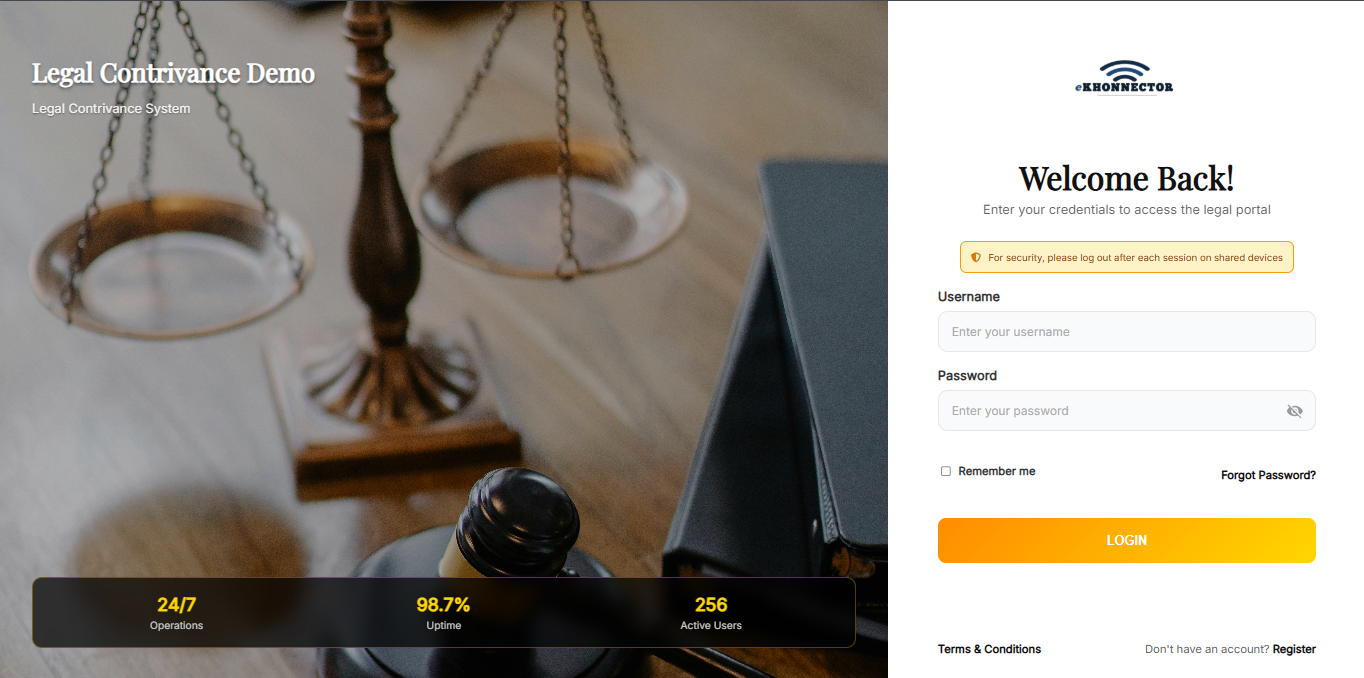 System's Login Page